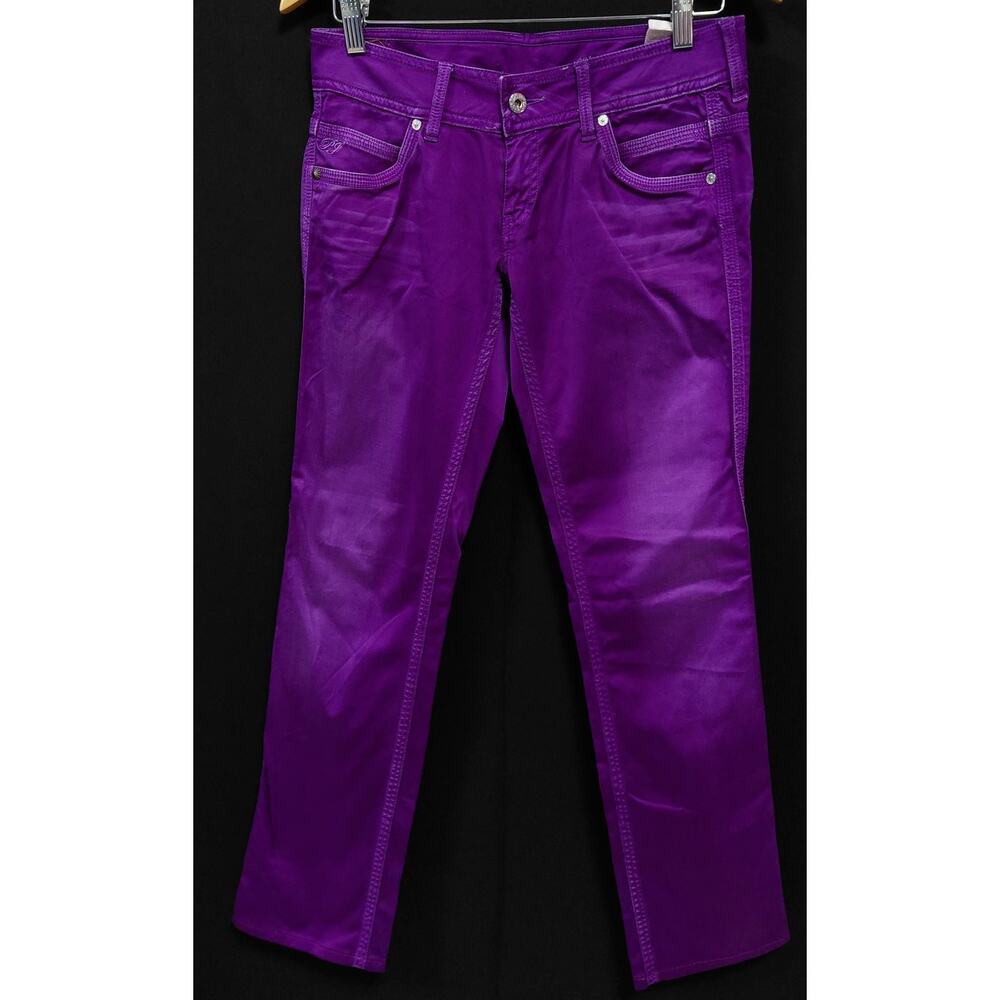 Pepe G31415 CAT Jeans London Purple Jeans Solid Denim Women Size 16